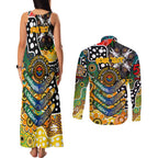 Personalised Tigers AFL Celebrating 50 Years of Naidoc Couples Matching Tank Maxi Dress and Long Sleeve Button Shirt NAIDOC Week 2025 Aboriginal