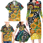Personalised Tigers AFL Celebrating 50 Years of Naidoc Family Matching Long Sleeve Bodycon Dress and Hawaiian Shirt NAIDOC Week 2025 Aboriginal
