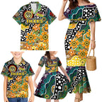 Personalised Tigers AFL Celebrating 50 Years of Naidoc Family Matching Mermaid Dress and Hawaiian Shirt NAIDOC Week 2025 Aboriginal