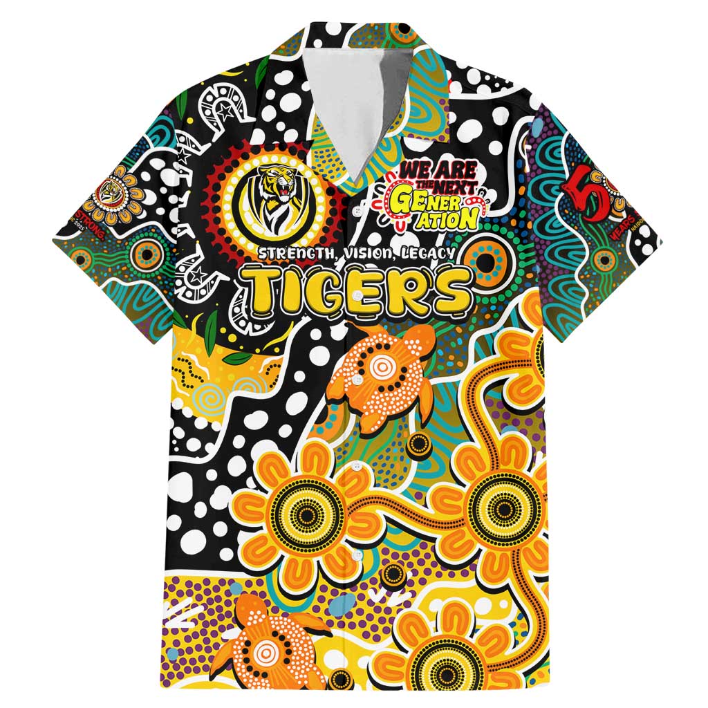 Personalised Tigers AFL Celebrating 50 Years of Naidoc Family Matching Mermaid Dress and Hawaiian Shirt NAIDOC Week 2025 Aboriginal