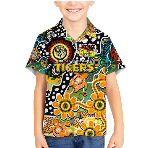 Personalised Tigers AFL Celebrating 50 Years of Naidoc Family Matching Mermaid Dress and Hawaiian Shirt NAIDOC Week 2025 Aboriginal