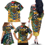 Personalised Tigers AFL Celebrating 50 Years of Naidoc Family Matching Off The Shoulder Long Sleeve Dress and Hawaiian Shirt NAIDOC Week 2025 Aboriginal