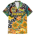 Personalised Tigers AFL Celebrating 50 Years of Naidoc Family Matching Off The Shoulder Long Sleeve Dress and Hawaiian Shirt NAIDOC Week 2025 Aboriginal