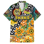 Personalised Tigers AFL Celebrating 50 Years of Naidoc Family Matching Off The Shoulder Long Sleeve Dress and Hawaiian Shirt NAIDOC Week 2025 Aboriginal