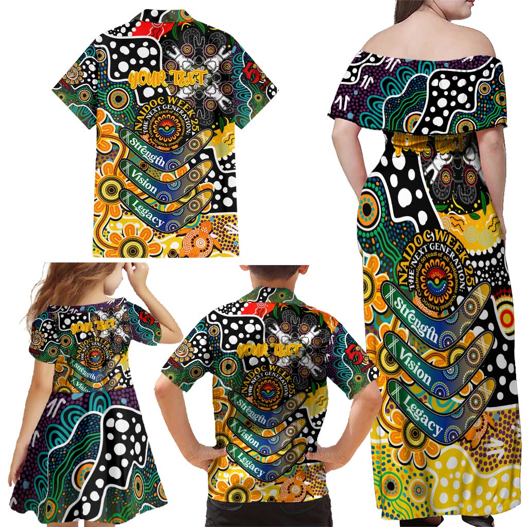 Personalised Tigers AFL Celebrating 50 Years of Naidoc Family Matching Off Shoulder Maxi Dress and Hawaiian Shirt NAIDOC Week 2025 Aboriginal
