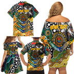 Personalised Tigers AFL Celebrating 50 Years of Naidoc Family Matching Off Shoulder Short Dress and Hawaiian Shirt NAIDOC Week 2025 Aboriginal