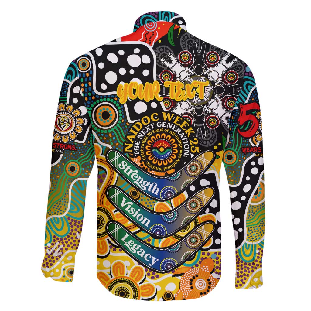 Personalised Tigers AFL Celebrating 50 Years of Naidoc Family Matching Off Shoulder Short Dress and Hawaiian Shirt NAIDOC Week 2025 Aboriginal
