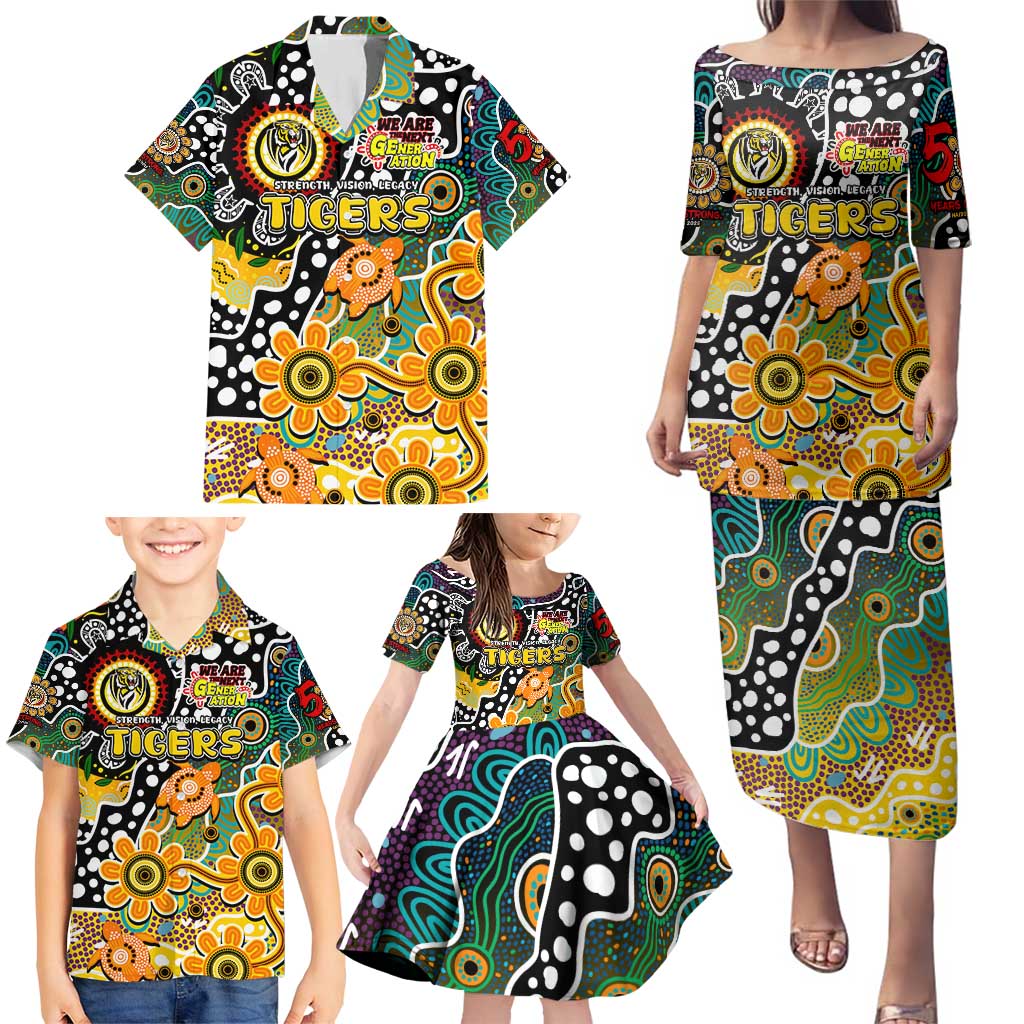 Personalised Tigers AFL Celebrating 50 Years of Naidoc Family Matching Puletasi and Hawaiian Shirt NAIDOC Week 2025 Aboriginal
