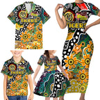 Personalised Tigers AFL Celebrating 50 Years of Naidoc Family Matching Short Sleeve Bodycon Dress and Hawaiian Shirt NAIDOC Week 2025 Aboriginal