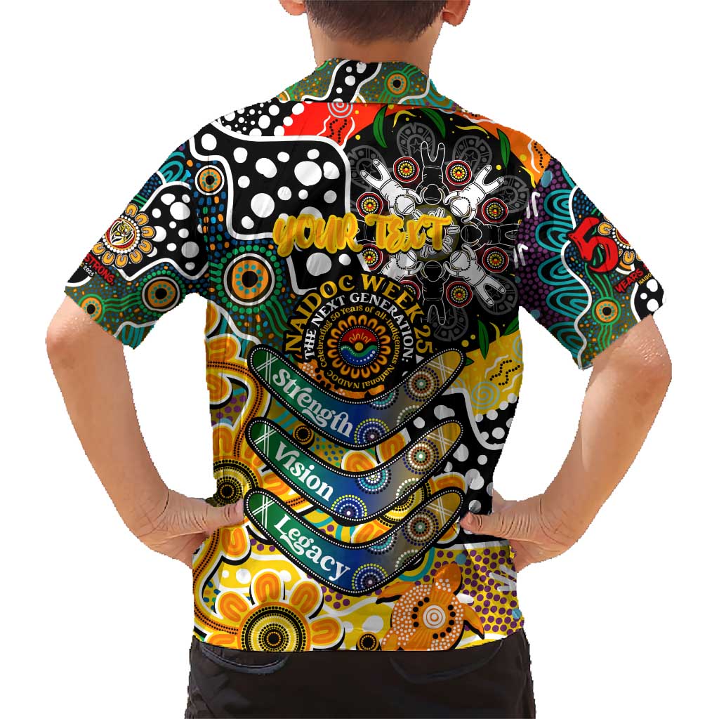 Personalised Tigers AFL Celebrating 50 Years of Naidoc Family Matching Short Sleeve Bodycon Dress and Hawaiian Shirt NAIDOC Week 2025 Aboriginal