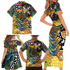 Personalised Tigers AFL Celebrating 50 Years of Naidoc Family Matching Short Sleeve Bodycon Dress and Hawaiian Shirt NAIDOC Week 2025 Aboriginal