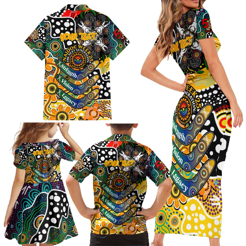 Personalised Tigers AFL Celebrating 50 Years of Naidoc Family Matching Short Sleeve Bodycon Dress and Hawaiian Shirt NAIDOC Week 2025 Aboriginal