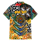 Personalised Tigers AFL Celebrating 50 Years of Naidoc Family Matching Short Sleeve Bodycon Dress and Hawaiian Shirt NAIDOC Week 2025 Aboriginal
