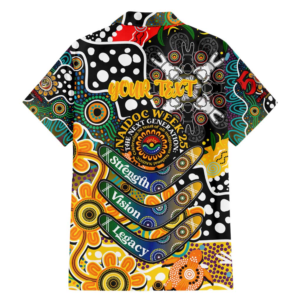 Personalised Tigers AFL Celebrating 50 Years of Naidoc Family Matching Short Sleeve Bodycon Dress and Hawaiian Shirt NAIDOC Week 2025 Aboriginal