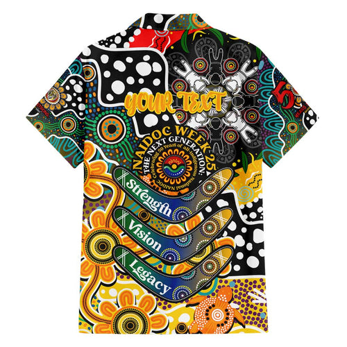 Personalised Tigers AFL Celebrating 50 Years of Naidoc Family Matching Short Sleeve Bodycon Dress and Hawaiian Shirt NAIDOC Week 2025 Aboriginal