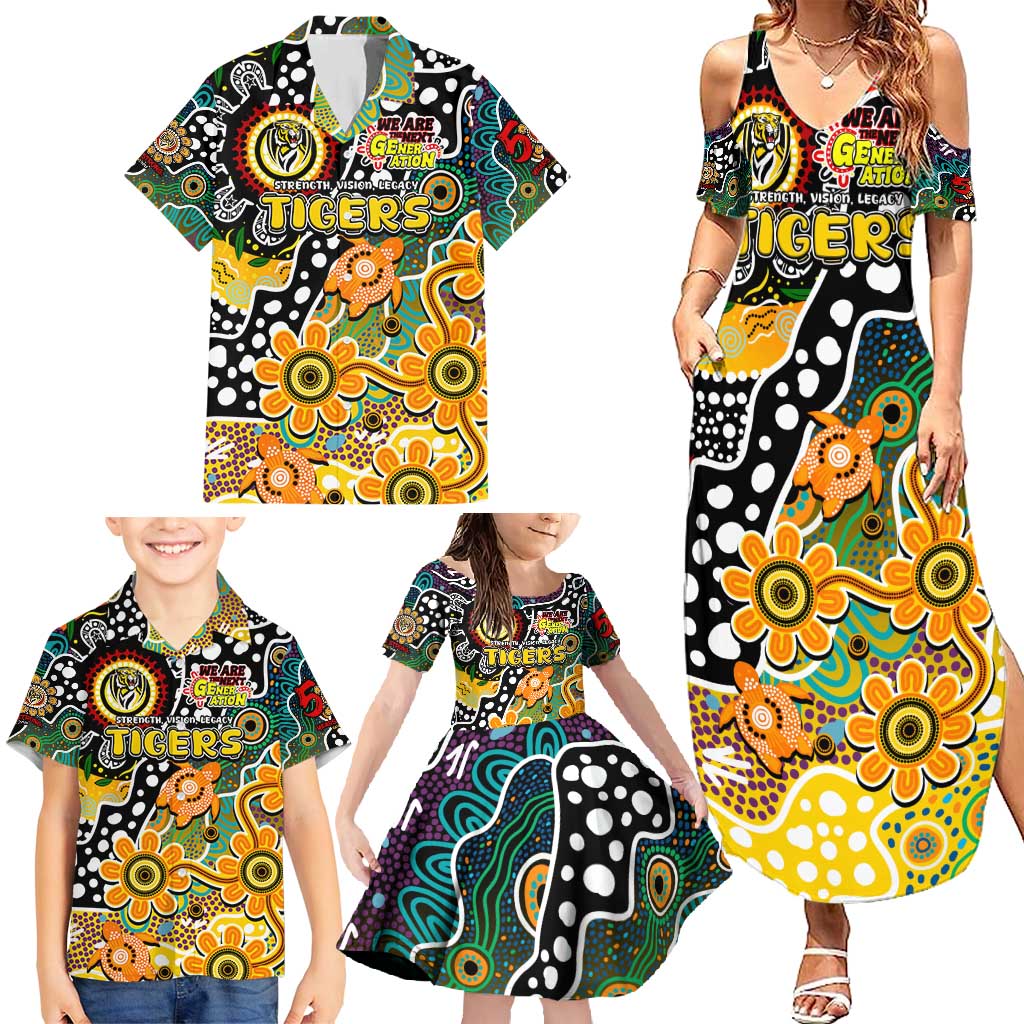 Personalised Tigers AFL Celebrating 50 Years of Naidoc Family Matching Summer Maxi Dress and Hawaiian Shirt NAIDOC Week 2025 Aboriginal