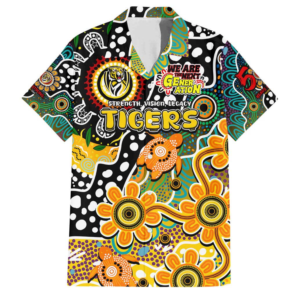 Personalised Tigers AFL Celebrating 50 Years of Naidoc Family Matching Summer Maxi Dress and Hawaiian Shirt NAIDOC Week 2025 Aboriginal