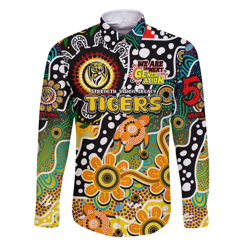Personalised Tigers AFL Celebrating 50 Years of Naidoc Family Matching Summer Maxi Dress and Hawaiian Shirt NAIDOC Week 2025 Aboriginal