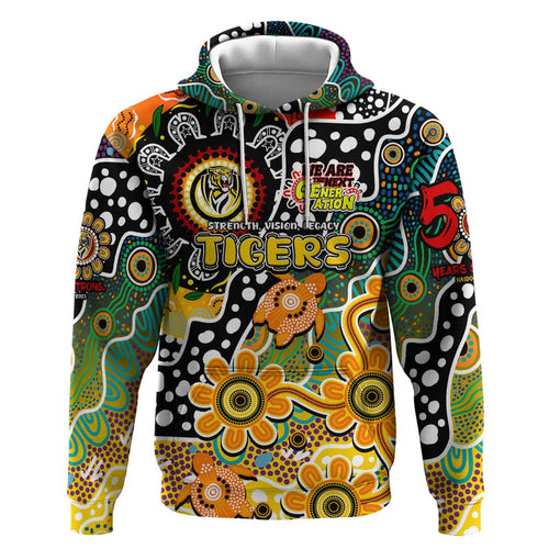 Personalised Tigers AFL Celebrating 50 Years of Naidoc Hoodie NAIDOC Week 2025 Aboriginal