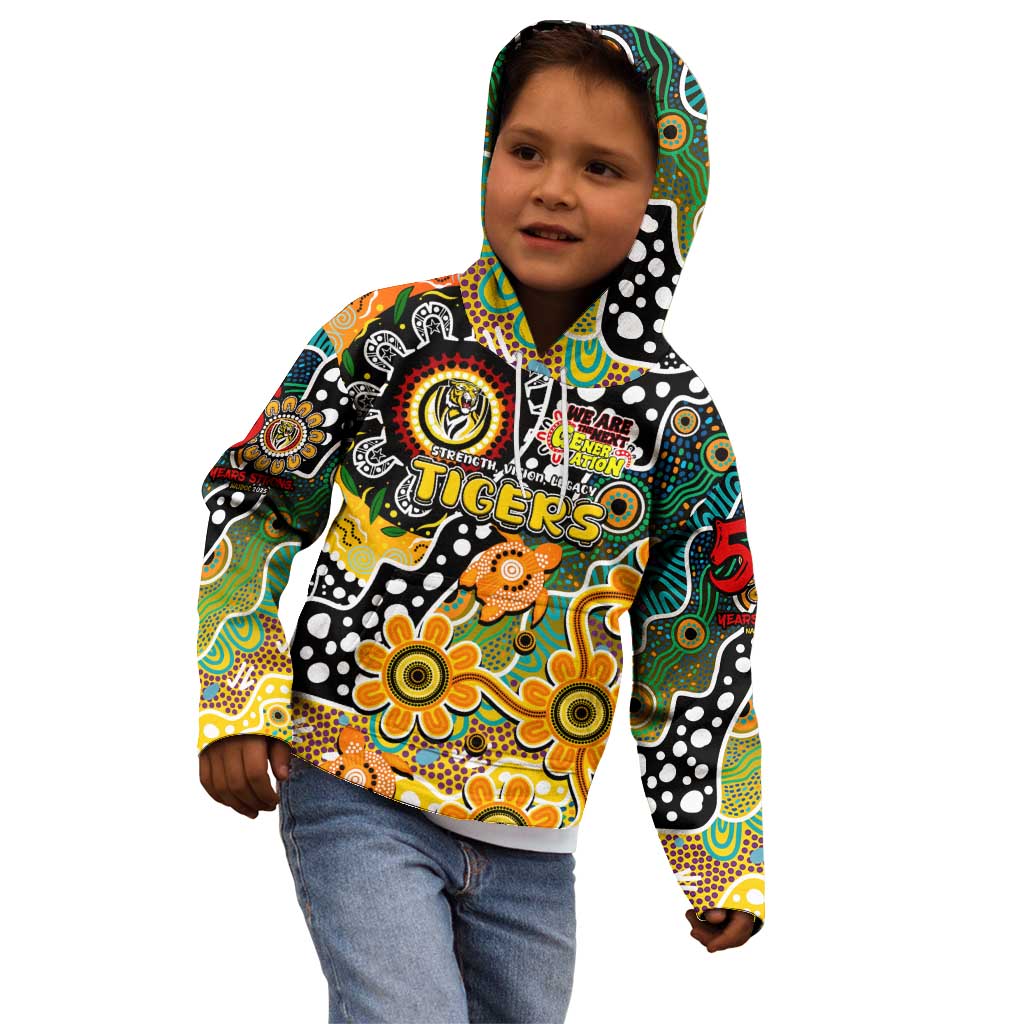 Personalised Tigers AFL Celebrating 50 Years of Naidoc Kid Hoodie NAIDOC Week 2025 Aboriginal
