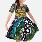 Personalised Tigers AFL Celebrating 50 Years of Naidoc Kid Short Sleeve Dress NAIDOC Week 2025 Aboriginal