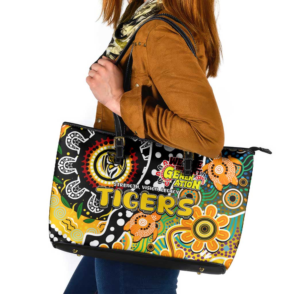 Tigers AFL Celebrating 50 Years of Naidoc Leather Tote Bag NAIDOC Week 2025 Aboriginal