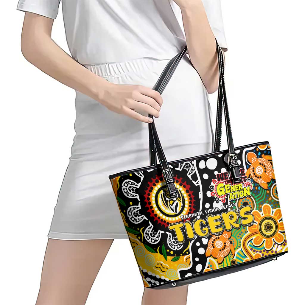 Tigers AFL Celebrating 50 Years of Naidoc Leather Tote Bag NAIDOC Week 2025 Aboriginal