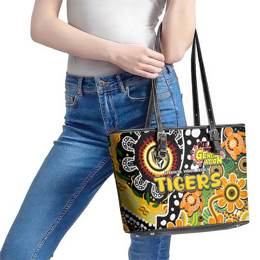 Tigers AFL Celebrating 50 Years of Naidoc Leather Tote Bag NAIDOC Week 2025 Aboriginal