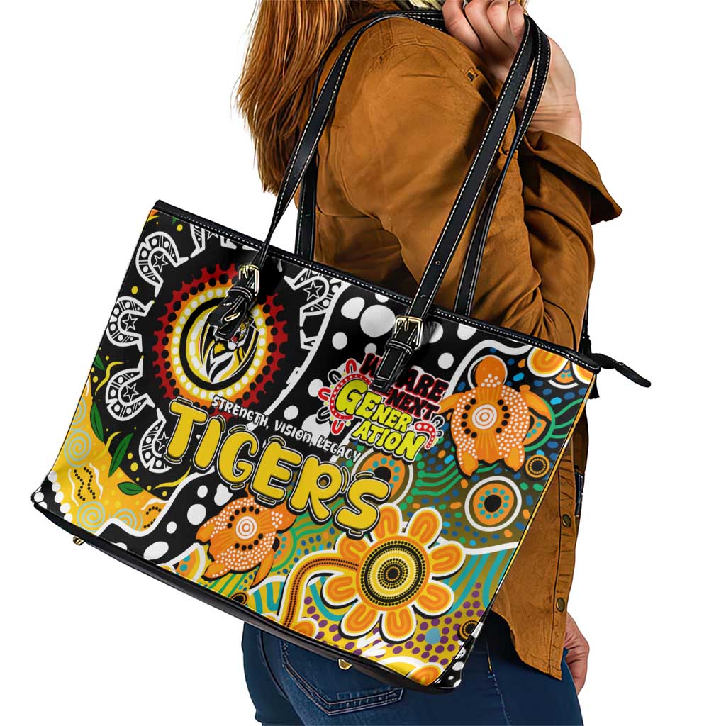 Tigers AFL Celebrating 50 Years of Naidoc Leather Tote Bag NAIDOC Week 2025 Aboriginal