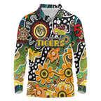 Personalised Tigers AFL Celebrating 50 Years of Naidoc Long Sleeve Polo Shirt NAIDOC Week 2025 Aboriginal
