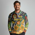 Personalised Tigers AFL Celebrating 50 Years of Naidoc Long Sleeve Polo Shirt NAIDOC Week 2025 Aboriginal