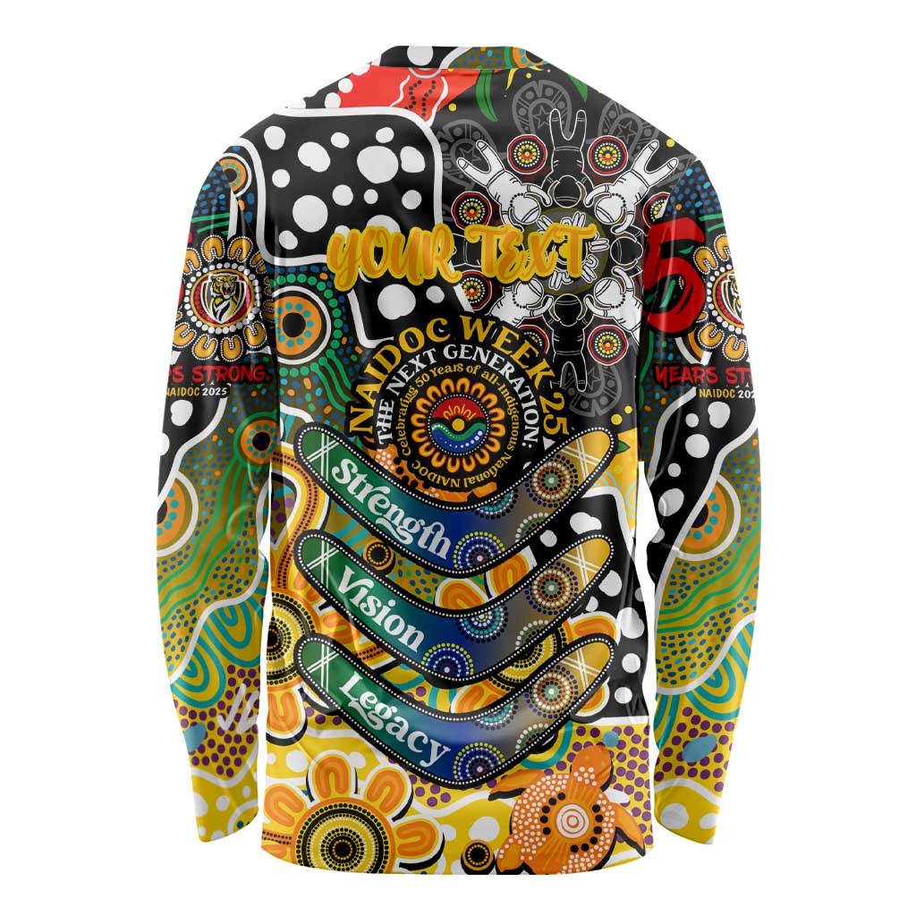 Personalised Tigers AFL Celebrating 50 Years of Naidoc Long Sleeve Shirt NAIDOC Week 2025 Aboriginal
