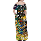 Personalised Tigers AFL Celebrating 50 Years of Naidoc Off Shoulder Maxi Dress NAIDOC Week 2025 Aboriginal
