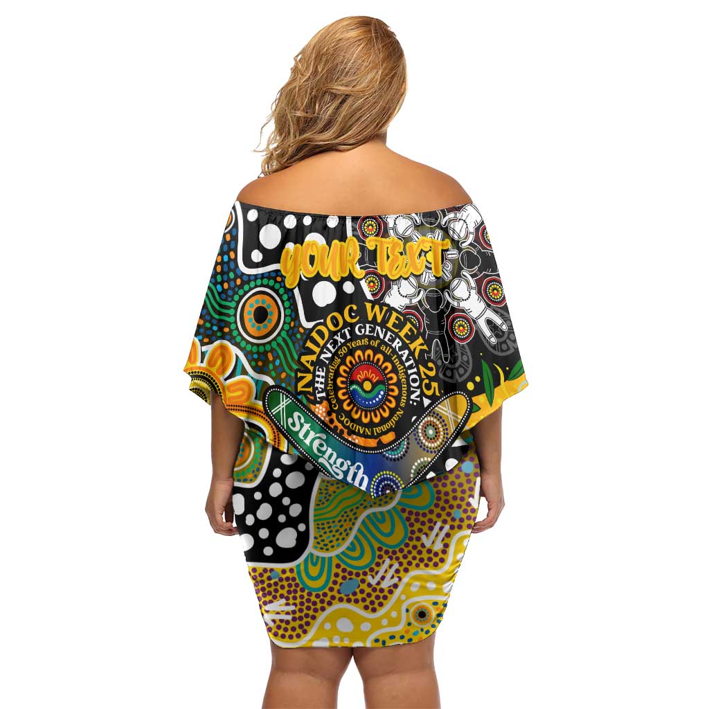 Personalised Tigers AFL Celebrating 50 Years of Naidoc Off Shoulder Short Dress NAIDOC Week 2025 Aboriginal