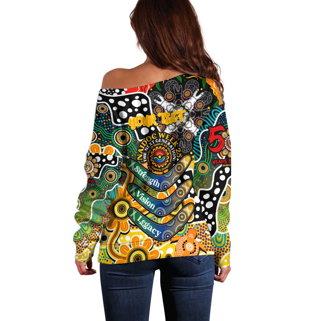 Personalised Tigers AFL Celebrating 50 Years of Naidoc Off Shoulder Sweater NAIDOC Week 2025 Aboriginal