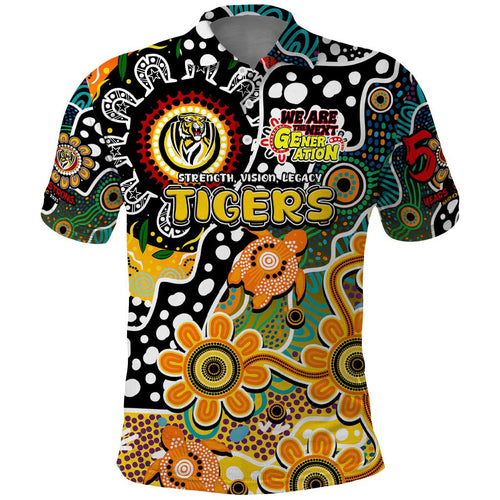 Personalised Tigers AFL Celebrating 50 Years of Naidoc Polo Shirt NAIDOC Week 2025 Aboriginal