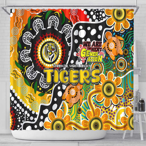 Tigers AFL Celebrating 50 Years of Naidoc Shower Curtain NAIDOC Week 2025 Aboriginal