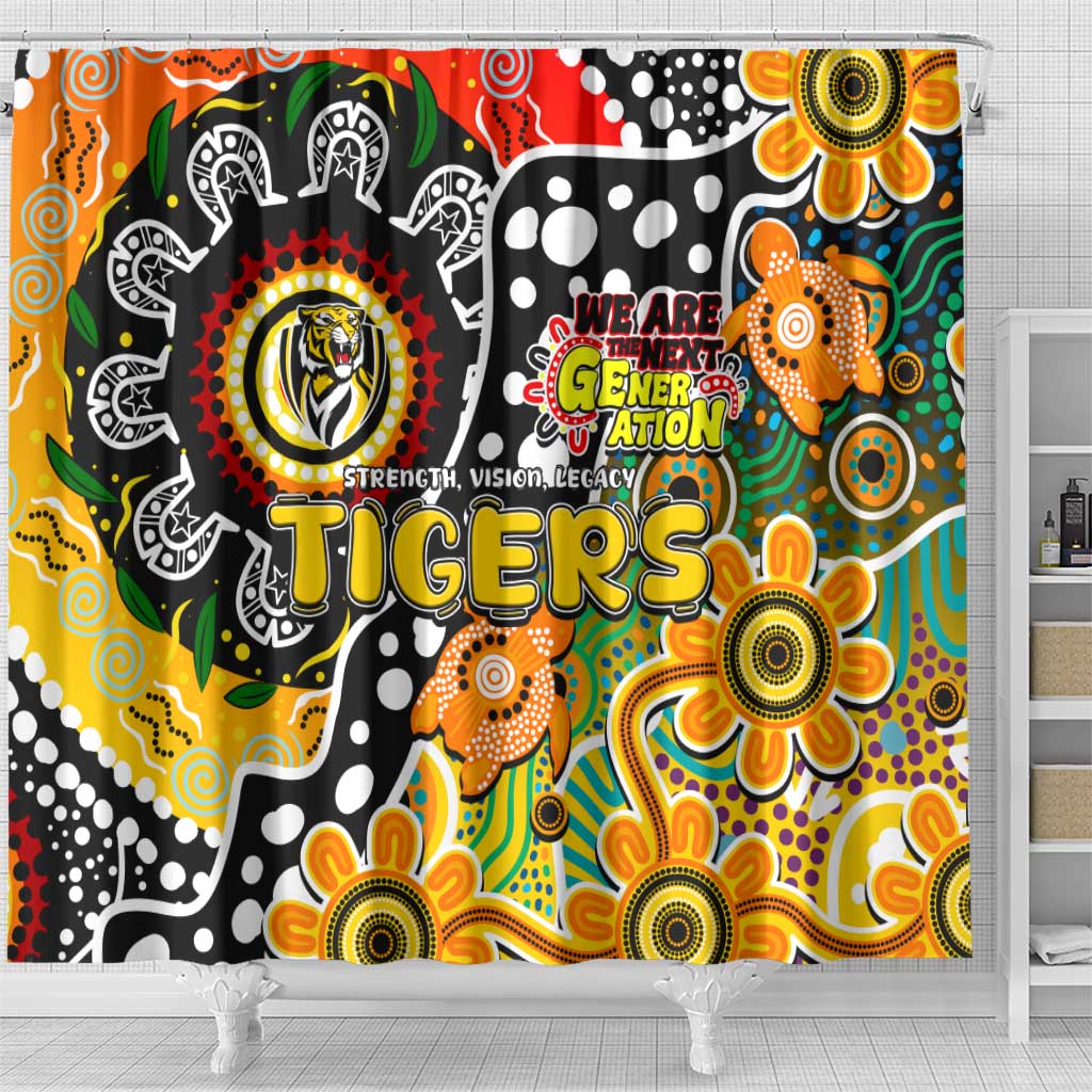 Tigers AFL Celebrating 50 Years of Naidoc Shower Curtain NAIDOC Week 2025 Aboriginal