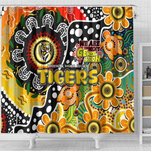 Tigers AFL Celebrating 50 Years of Naidoc Shower Curtain NAIDOC Week 2025 Aboriginal