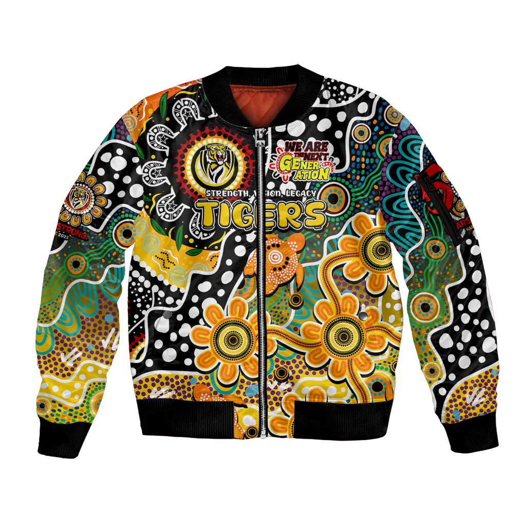 Personalised Tigers AFL Celebrating 50 Years of Naidoc Sleeve Zip Bomber Jacket NAIDOC Week 2025 Aboriginal
