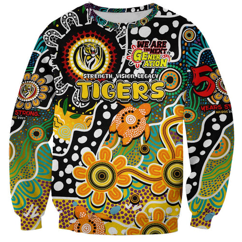 Personalised Tigers AFL Celebrating 50 Years of Naidoc Sweatshirt NAIDOC Week 2025 Aboriginal