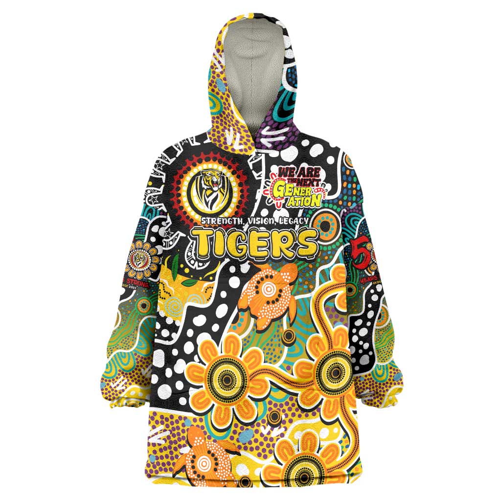 Personalised Tigers AFL Celebrating 50 Years of Naidoc Wearable Blanket Hoodie NAIDOC Week 2025 Aboriginal