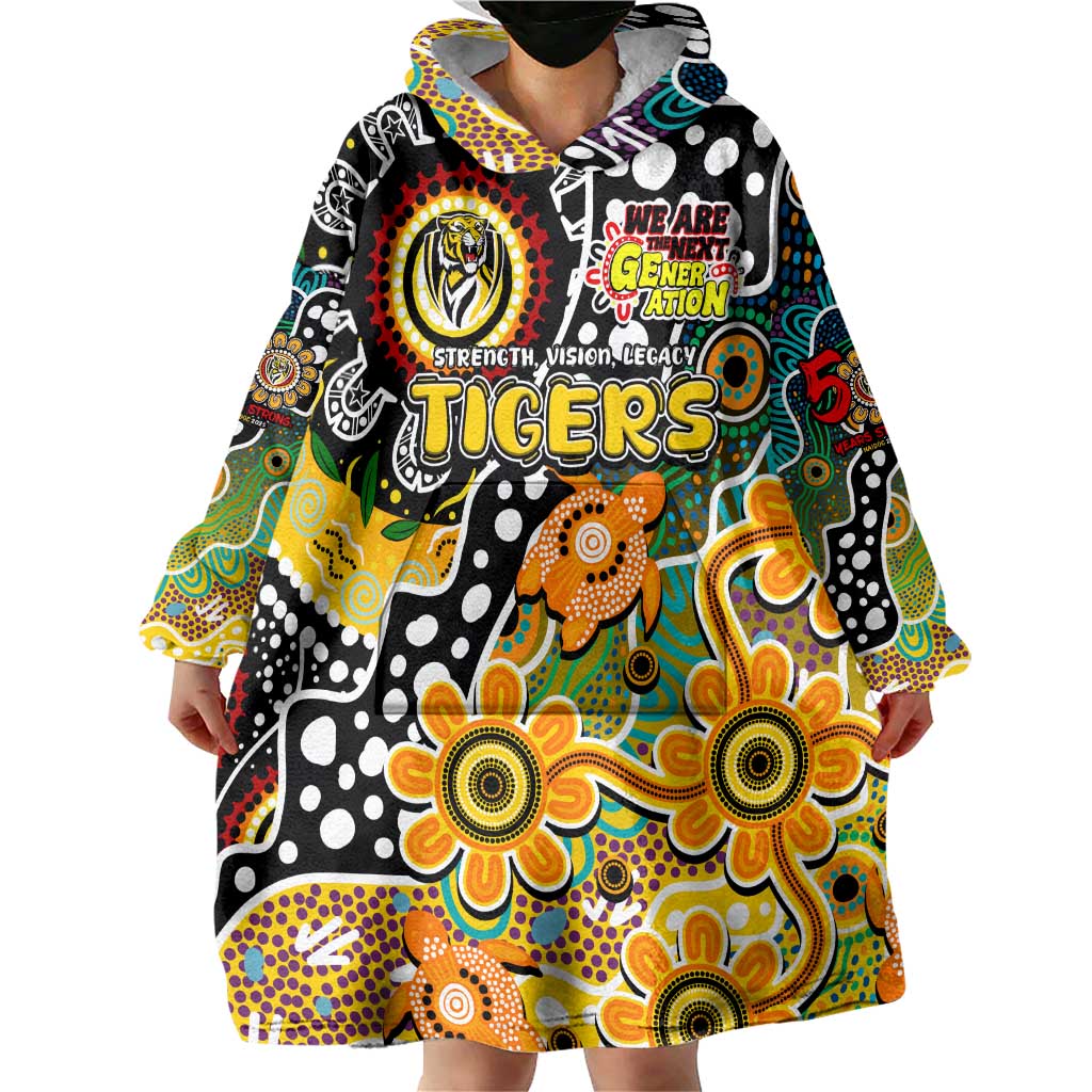 Personalised Tigers AFL Celebrating 50 Years of Naidoc Wearable Blanket Hoodie NAIDOC Week 2025 Aboriginal