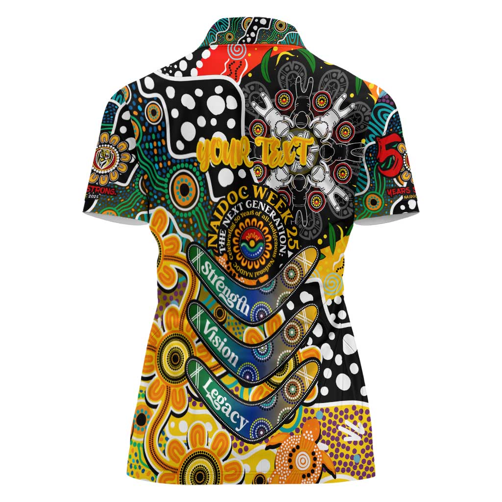 Personalised Tigers AFL Celebrating 50 Years of Naidoc Women Polo Shirt NAIDOC Week 2025 Aboriginal