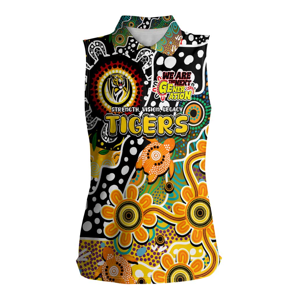 Personalised Tigers AFL Celebrating 50 Years of Naidoc Women Sleeveless Polo Shirt NAIDOC Week 2025 Aboriginal
