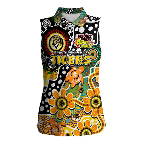 Personalised Tigers AFL Celebrating 50 Years of Naidoc Women Sleeveless Polo Shirt NAIDOC Week 2025 Aboriginal