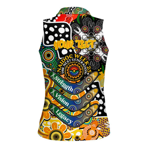 Personalised Tigers AFL Celebrating 50 Years of Naidoc Women Sleeveless Polo Shirt NAIDOC Week 2025 Aboriginal