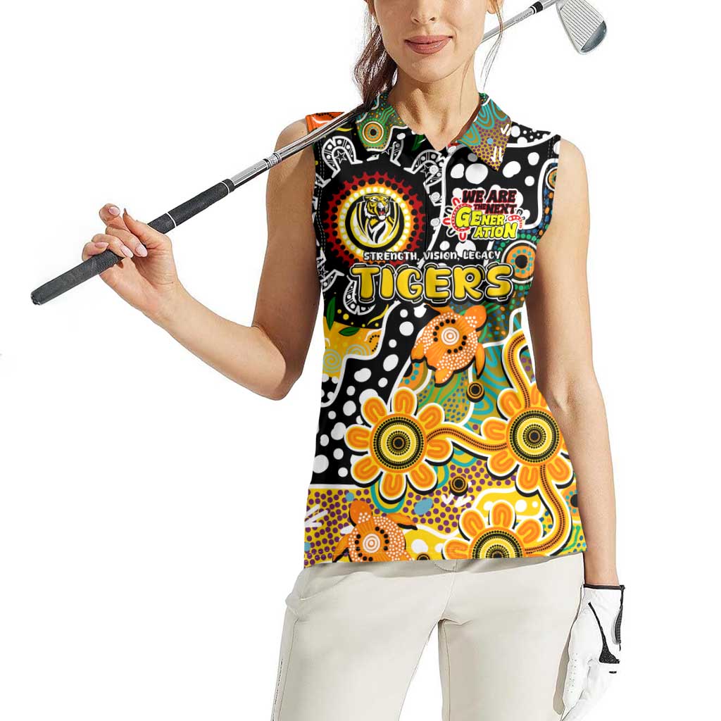 Personalised Tigers AFL Celebrating 50 Years of Naidoc Women Sleeveless Polo Shirt NAIDOC Week 2025 Aboriginal