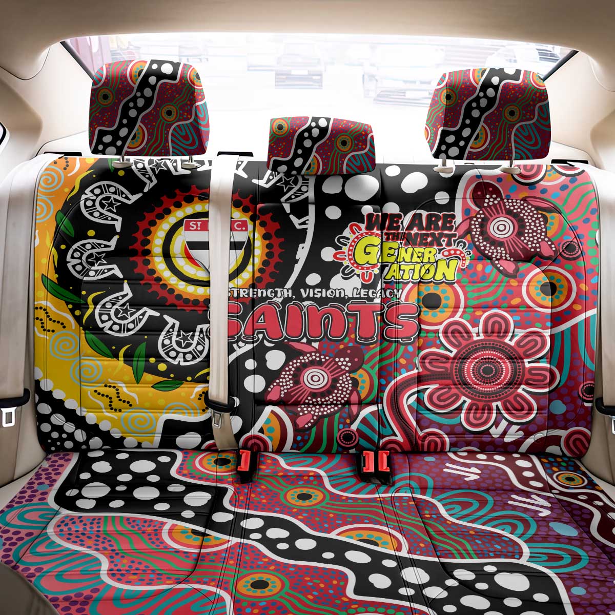 Saints AFL Celebrating 50 Years of Naidoc Back Car Seat Cover NAIDOC Week 2025 Aboriginal