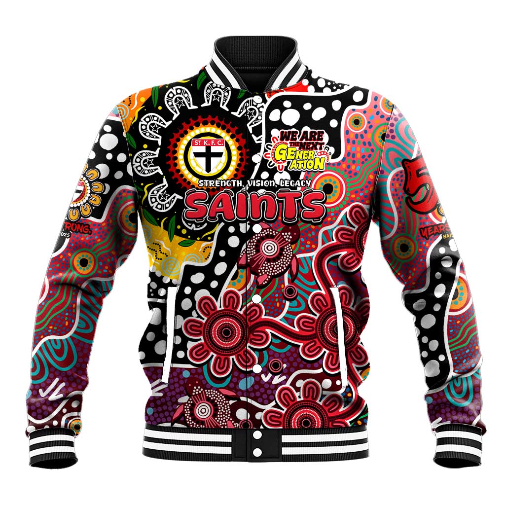 Personalised Saints AFL Celebrating 50 Years of Naidoc Baseball Jacket NAIDOC Week 2025 Aboriginal
